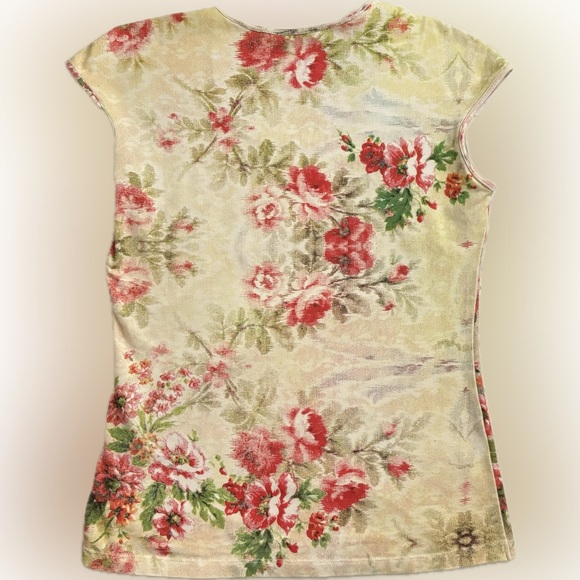 Religious Cream Vintage Embellished Summer Top - Picture 2 of 6